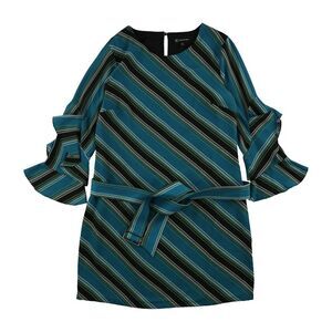 I.N.C Womens Shift Ruffled Dress, green, 10